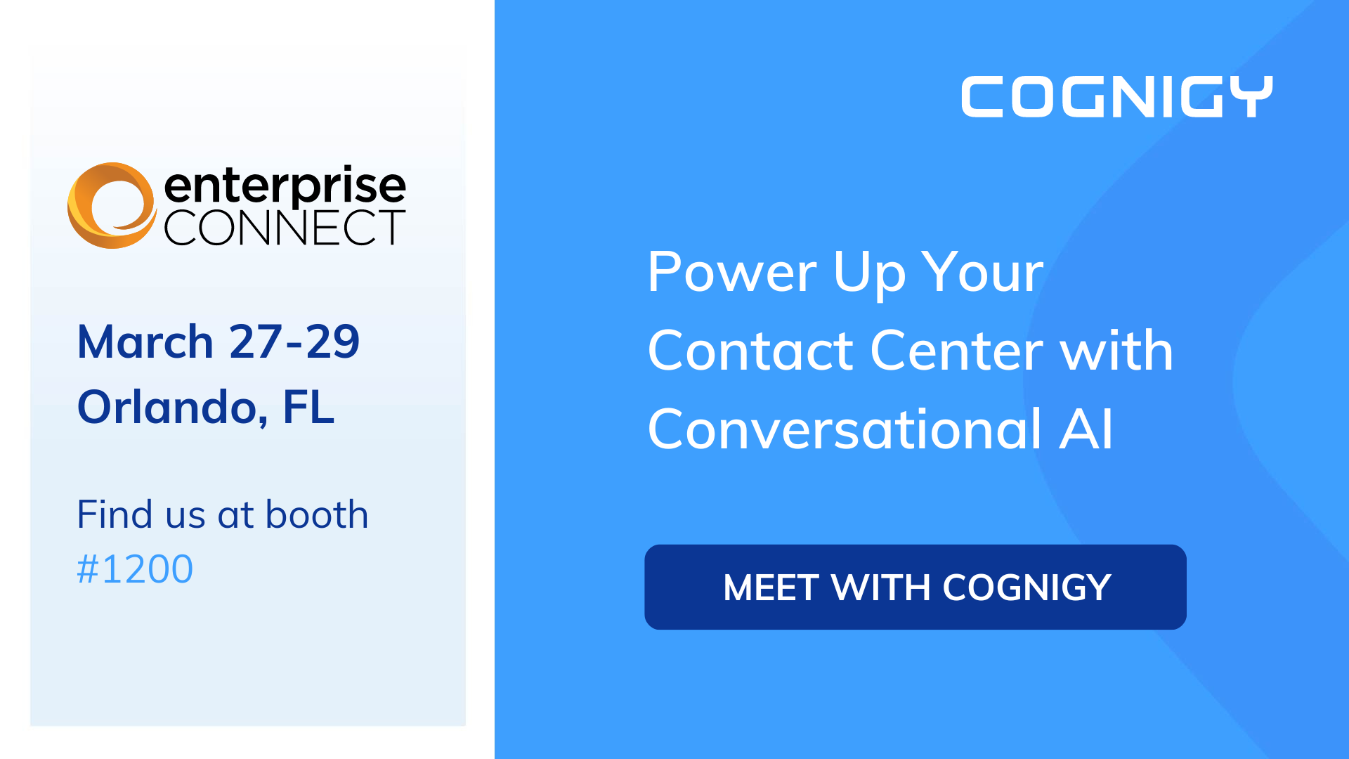 Meet with Cognigy at Enterprise Connect 2023